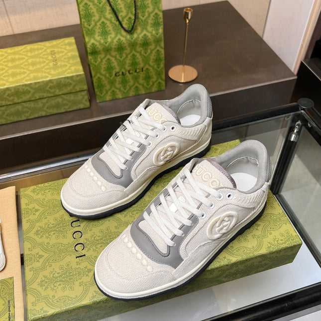 GG MAC80 TRAINER CREAMY WHITE AND GRAY CALFSKIN