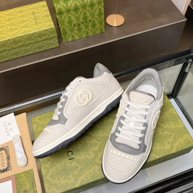 GG MAC80 TRAINER CREAMY WHITE AND GRAY CALFSKIN