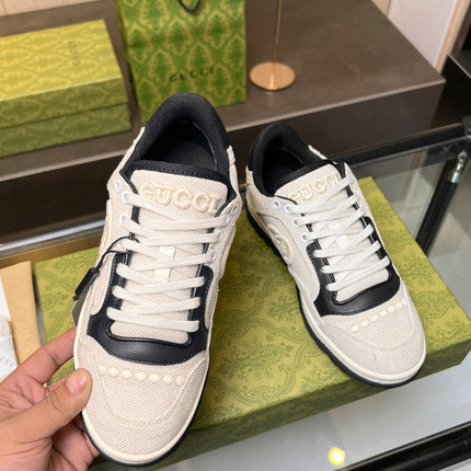 GG MAC80 TRAINER CREAMY WHITE AND BLACK CALFSKIN