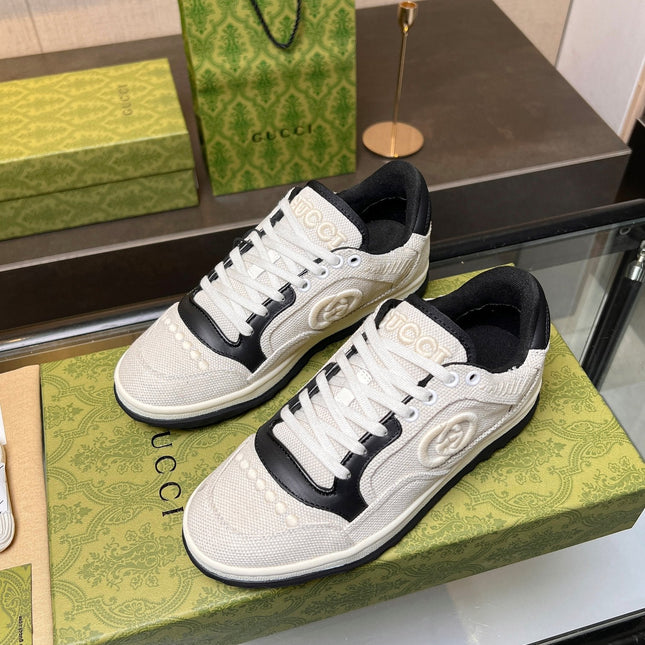 GG MAC80 TRAINER CREAMY WHITE AND BLACK CALFSKIN