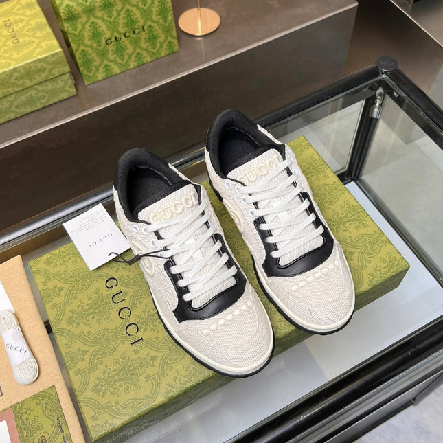 GG MAC80 TRAINER CREAMY WHITE AND BLACK CALFSKIN