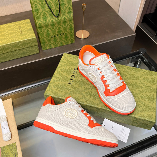 GG MAC80 TRAINER CREAMY WHITE AND ORANGE CALFSKIN