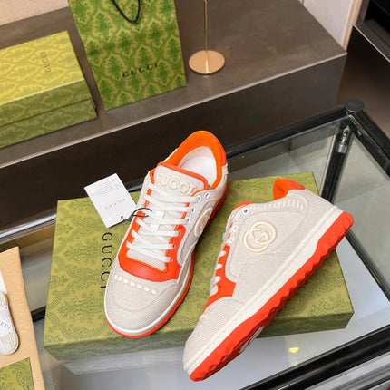 GG MAC80 TRAINER CREAMY WHITE AND ORANGE CALFSKIN
