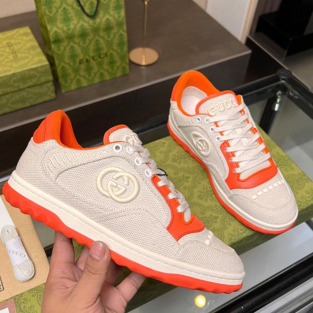 GG MAC80 TRAINER CREAMY WHITE AND ORANGE CALFSKIN