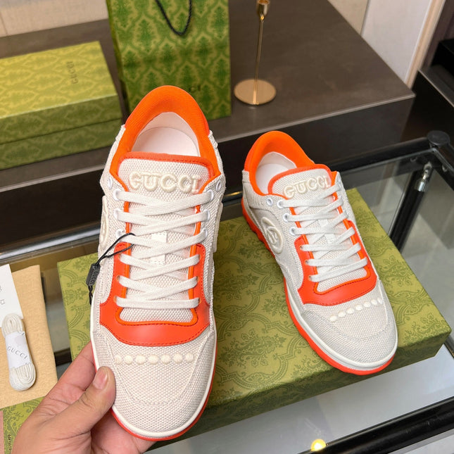 GG MAC80 TRAINER CREAMY WHITE AND ORANGE CALFSKIN