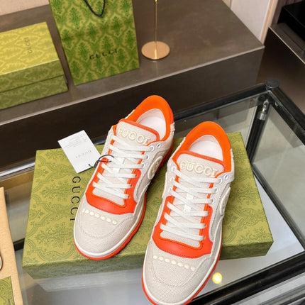 GG MAC80 TRAINER CREAMY WHITE AND ORANGE CALFSKIN