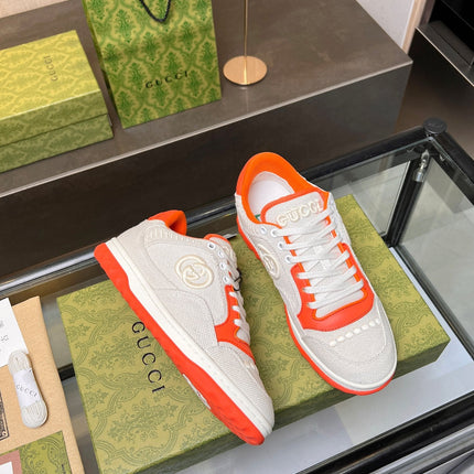 GG MAC80 TRAINER CREAMY WHITE AND ORANGE CALFSKIN