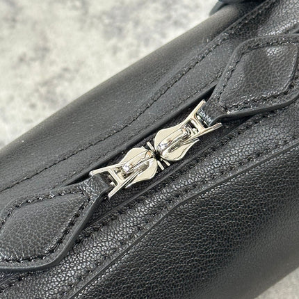 LE TECKEL SMALL BAG 27 IN BLACK GOATSKIN