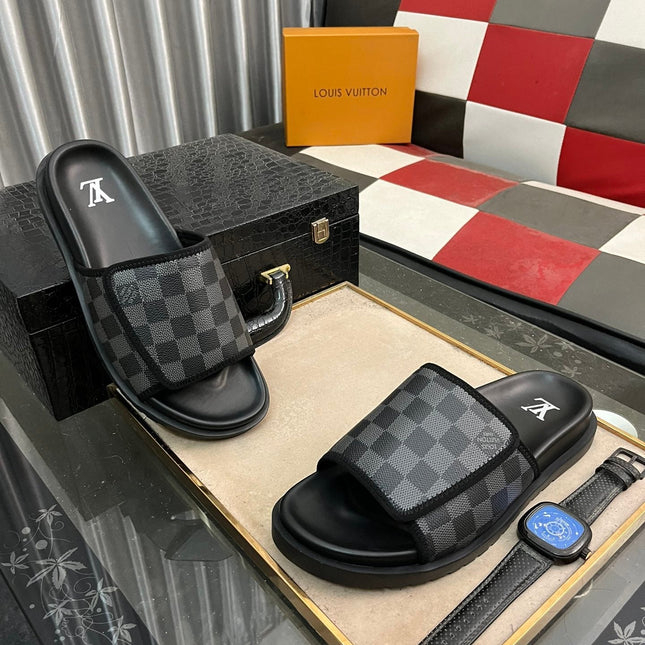 MIAMI MULE IN BLACK DAMIER JACQUARD