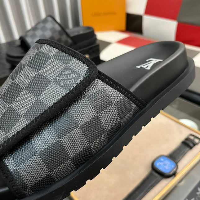 MIAMI MULE IN BLACK DAMIER JACQUARD