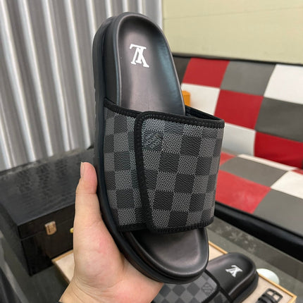 MIAMI MULE IN BLACK DAMIER JACQUARD
