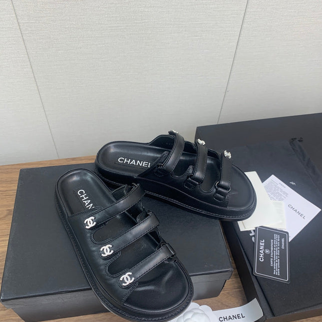 DAD SANDAL IN BLACK LAMBSKIN MULE