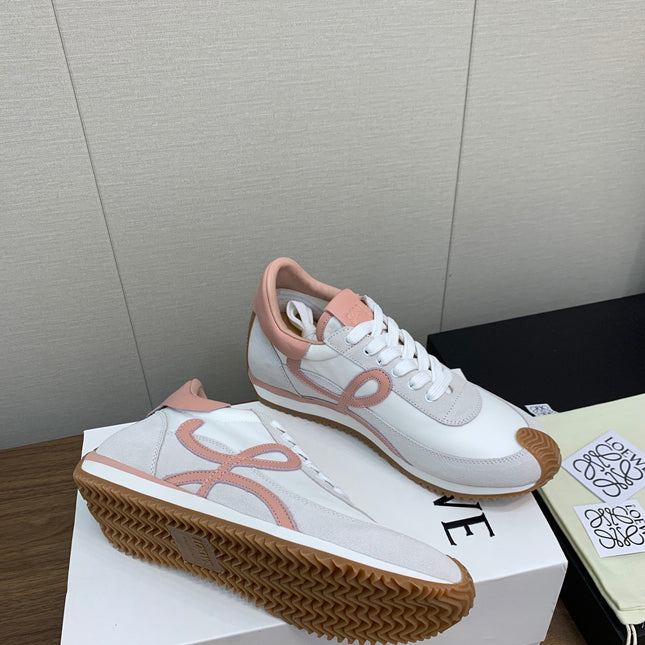 LW FLOW RUNNER SNEAKER WHITE-PEACHY SUEDE