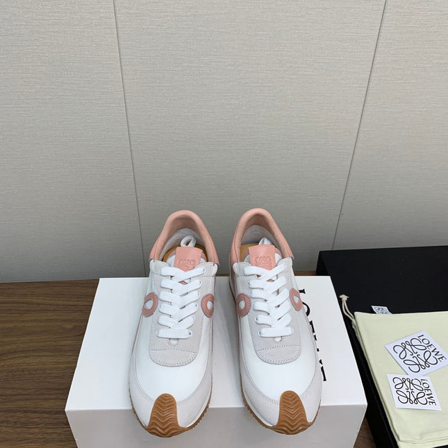 LW FLOW RUNNER SNEAKER WHITE-PEACHY SUEDE