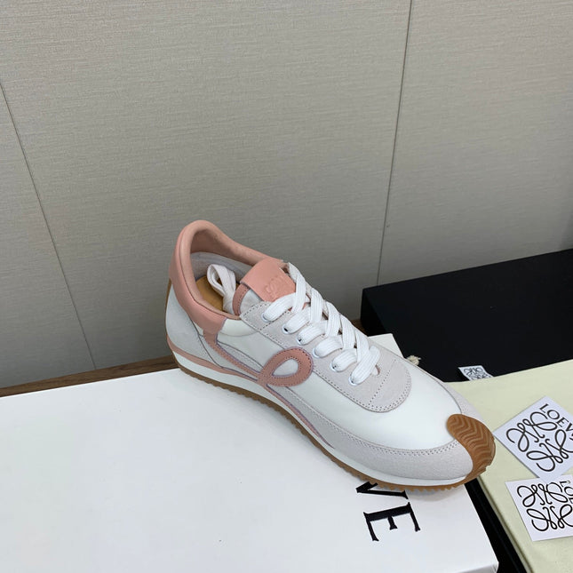 LW FLOW RUNNER SNEAKER WHITE-PEACHY SUEDE