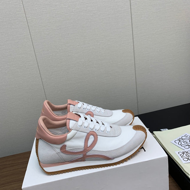 LW FLOW RUNNER SNEAKER WHITE-PEACHY SUEDE
