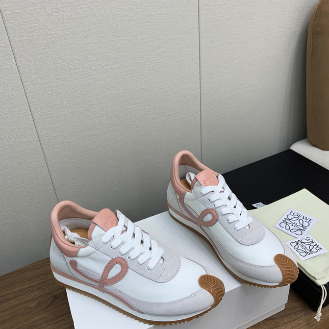 LW FLOW RUNNER SNEAKER WHITE-PEACHY SUEDE