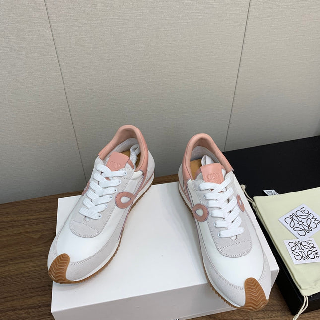 LW FLOW RUNNER SNEAKER WHITE-PEACHY SUEDE