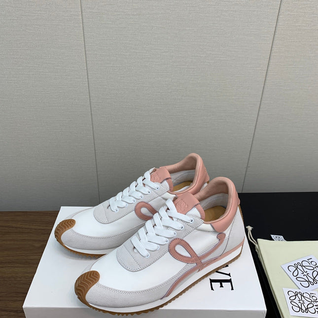 LW FLOW RUNNER SNEAKER WHITE-PEACHY SUEDE