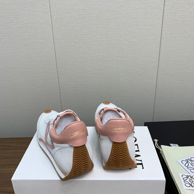 LW FLOW RUNNER SNEAKER WHITE-PEACHY SUEDE