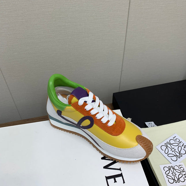 LW FLOW RUNNER SNEAKER LEMON-BRICK SUEDE