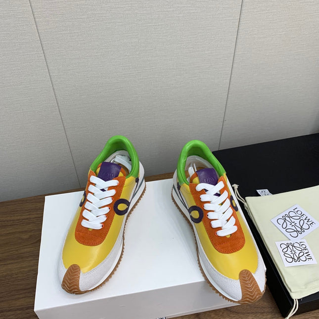 LW FLOW RUNNER SNEAKER LEMON-BRICK SUEDE