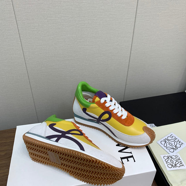 LW FLOW RUNNER SNEAKER LEMON-BRICK SUEDE