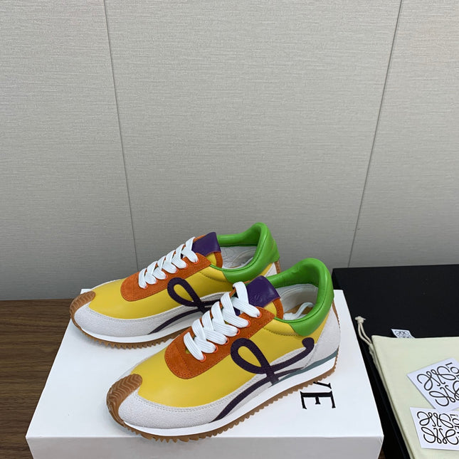 LW FLOW RUNNER SNEAKER LEMON-BRICK SUEDE
