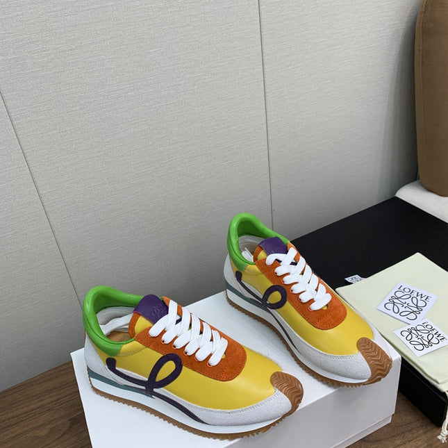 LW FLOW RUNNER SNEAKER LEMON-BRICK SUEDE