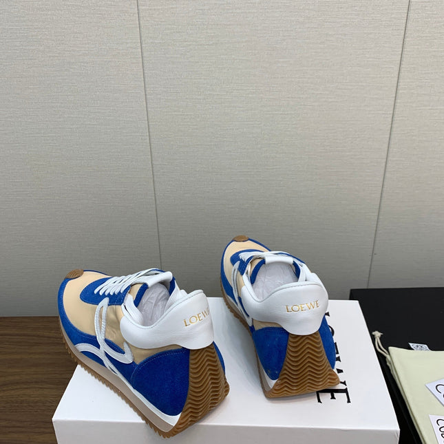 LW FLOW RUNNER SNEAKER COBALT-BEIGE SUEDE
