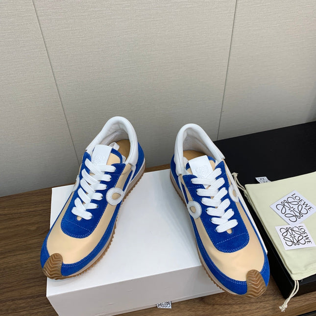 LW FLOW RUNNER SNEAKER COBALT-BEIGE SUEDE