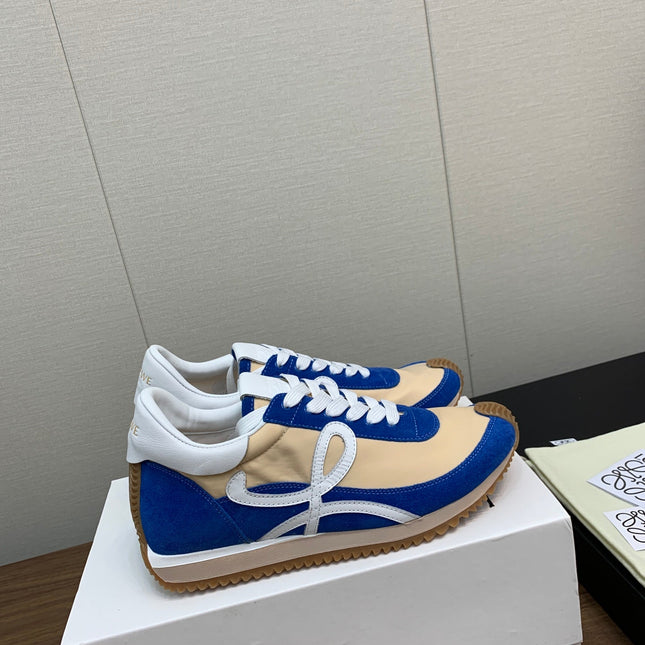 LW FLOW RUNNER SNEAKER COBALT-BEIGE SUEDE