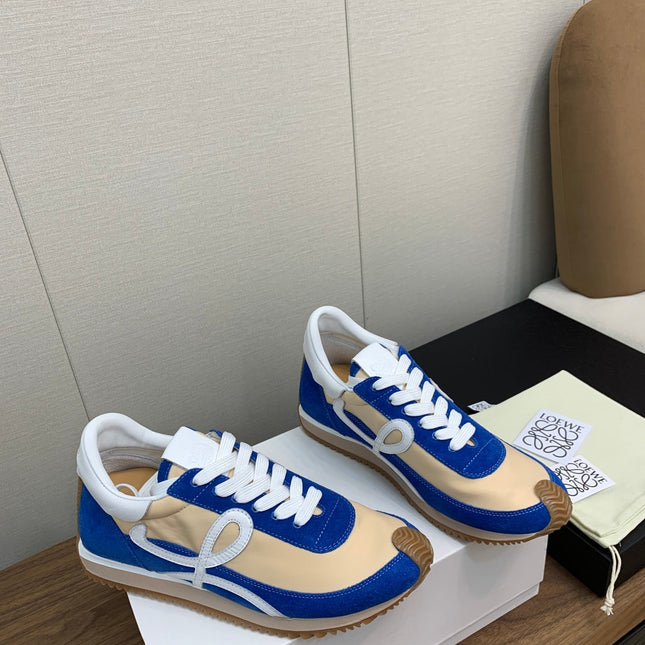 LW FLOW RUNNER SNEAKER COBALT-BEIGE SUEDE