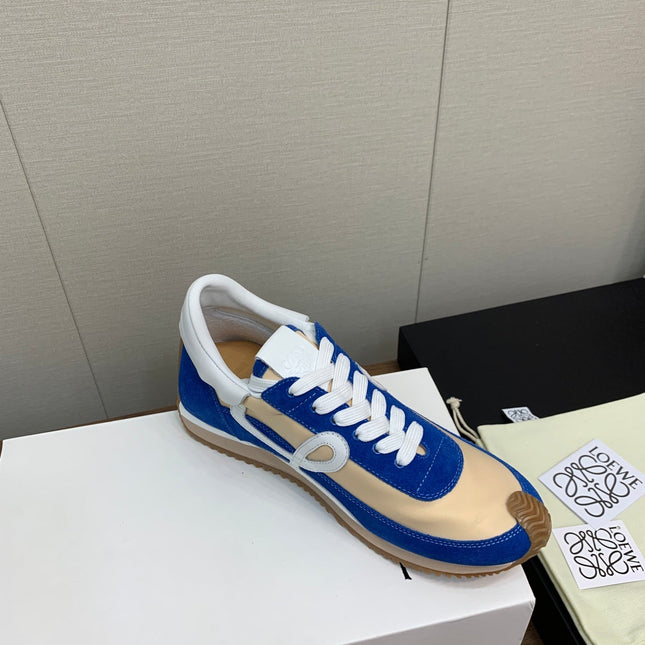LW FLOW RUNNER SNEAKER COBALT-BEIGE SUEDE