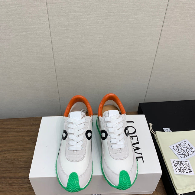 LW FLOW RUNNER SNEAKER WHITE-GREEN SUEDE