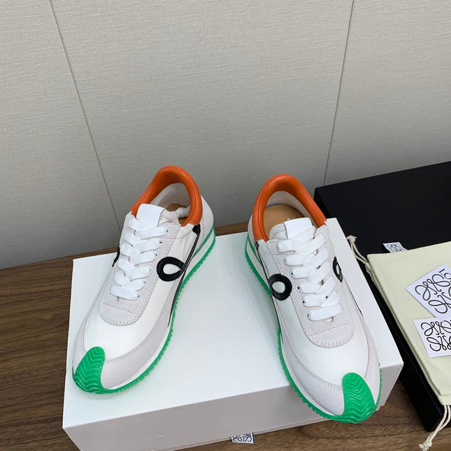 LW FLOW RUNNER SNEAKER WHITE-GREEN SUEDE