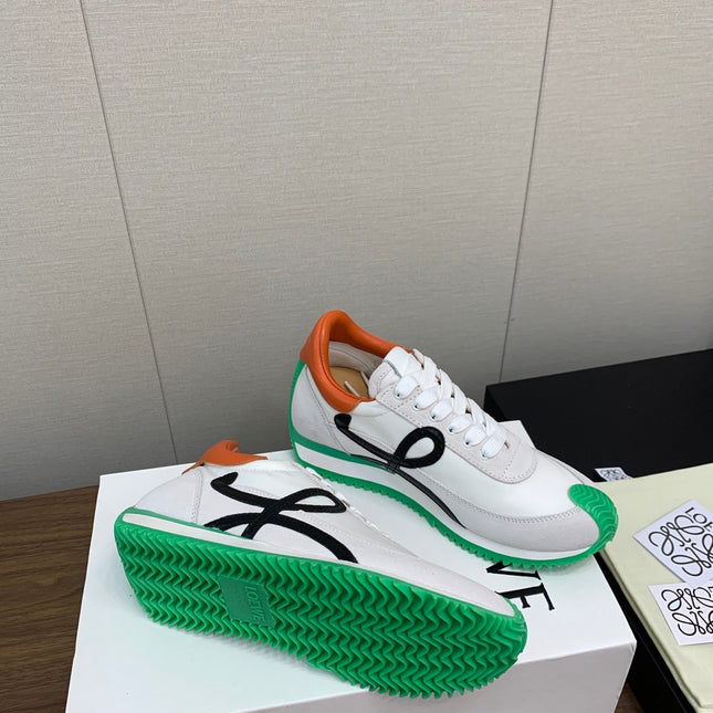 LW FLOW RUNNER SNEAKER WHITE-GREEN SUEDE