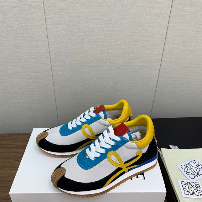 LW FLOW RUNNER SNEAKER WHITE-BLUE SUEDE