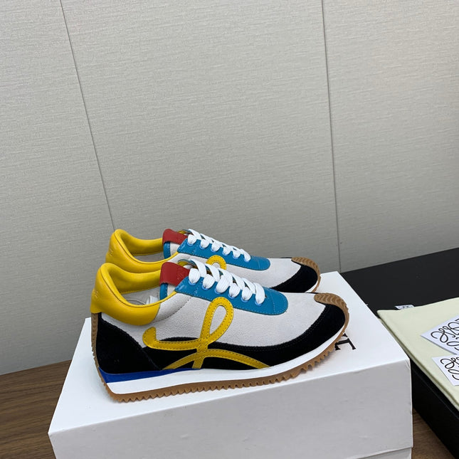 LW FLOW RUNNER SNEAKER WHITE-BLUE SUEDE