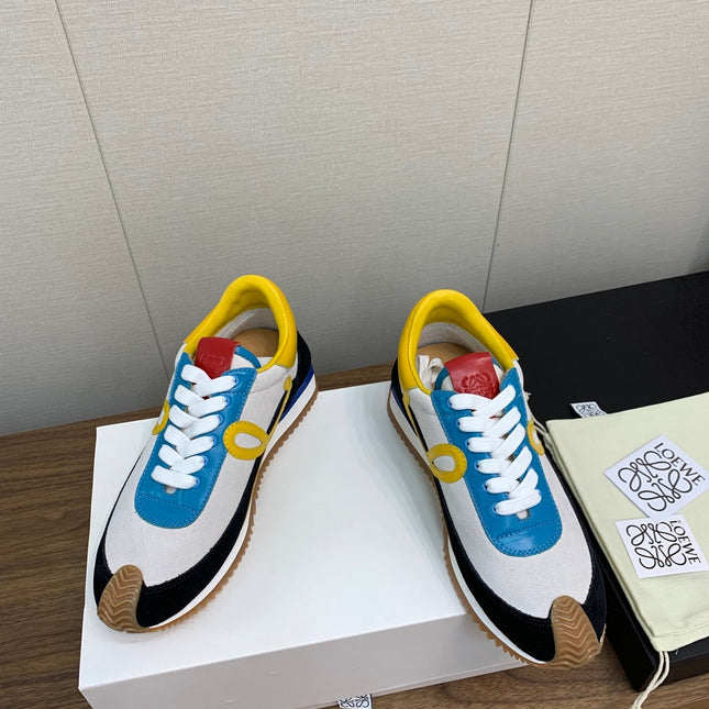 LW FLOW RUNNER SNEAKER WHITE-BLUE SUEDE
