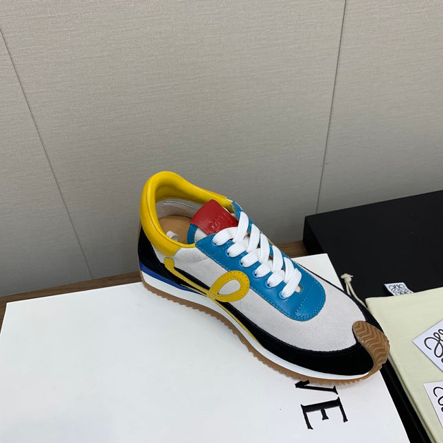 LW FLOW RUNNER SNEAKER WHITE-BLUE SUEDE