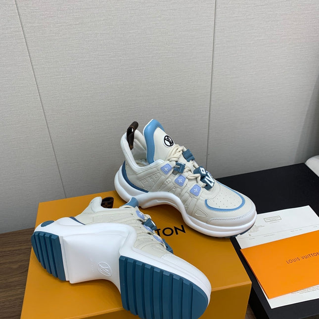 LV ARCHLIGHT SNEAKER BEIGE MIX COBALT BLUE CALFSKIN