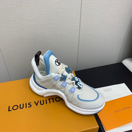 LV ARCHLIGHT SNEAKER BEIGE MIX COBALT BLUE CALFSKIN