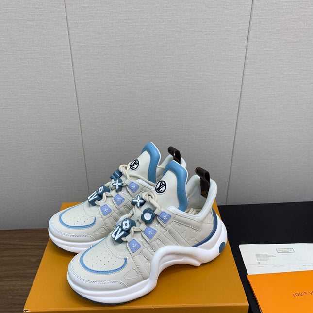 LV ARCHLIGHT SNEAKER BEIGE MIX COBALT BLUE CALFSKIN