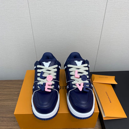 LV WOMEN'S TRAINER IN NAVY BLUE CALFSKIN