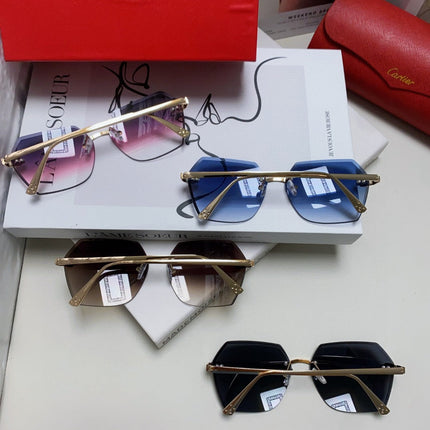 PANTHÈRE RIMLESS GEOMETRIC FRAME SUNGLASSES 562061 IN METAL