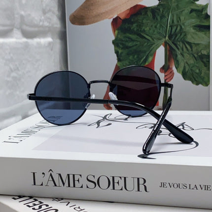 SIGNATURE ROUND SUNGLASS 581383 IN BLACK METAL