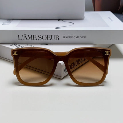 TRIOMPHE SUNGLASSES 552774 IN CARAMEL ACETATE TEXT LOGO