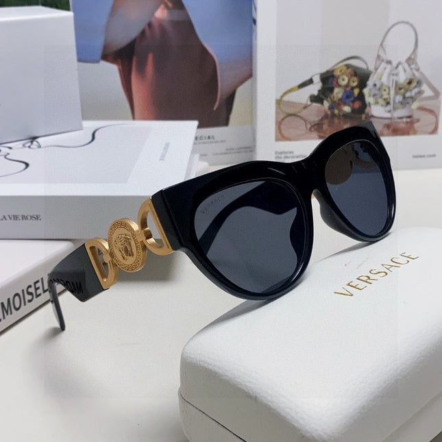 WINGED MEDUSA ROUND FRAME SUNGLASSES 588706 IN ACETATE