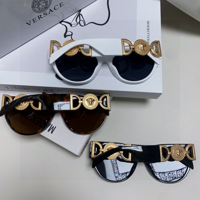 WINGED MEDUSA ROUND FRAME SUNGLASSES 588706 IN ACETATE